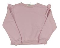 Svetloružová mikina s volánikmi H&M