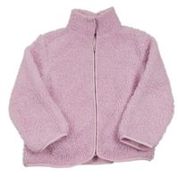 Světlerůžová huňatá propínací mikina Page one young