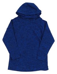 Modro-tmavomodrá melírovaná fleecová mikina s kapucňou Next