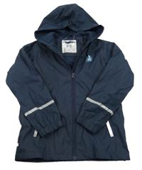 Nové - Tmavomodrá nepromokavá jarná bunda s reflexními pruhmi a kapucňou Lupilu