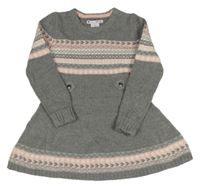 Sivo-ružové svetrové šaty Nula Bug