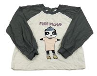 Smetanovo-sivé tričko s pandou Next