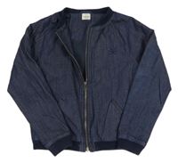 Tmavomodrá plátenná jarná bunda