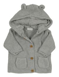 Sivý prepínaci sveter s kapucňou Next