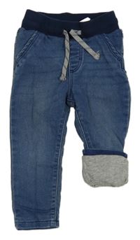 Modré teplákové podšité rifle H&M