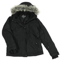 Černá šusťáková zimní bunda s odepínací kapucí Vertical 