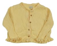 Žlutý žebrovaný propínací svetr F&F