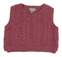 Svetlovínový á vzorovaná pletená crop vesta Primark