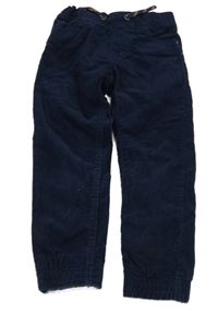 Tmavomodré podšité manšestrové kalhoty Impidimpi