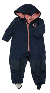 Tmavomodrá softshellová kombinéza s mráč Lupilu