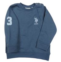 Modrošedá mikina s logom U.S. Polo Assn.