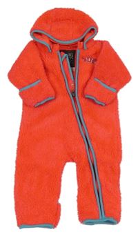 Neónově ružová chlpatá kombinéza s odopínacíá kapucňou Name it