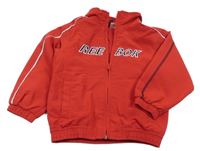 Červená šusťáková sportovní bunda s logem Reebok 