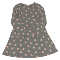 Šedé teplákové šaty s hvězdičkami Topolino