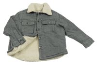 Sivá zateplená košeľová bunda TU