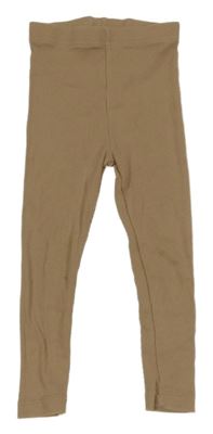 Béžové žebrované legíny George 