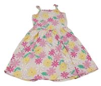 Svetloružové bavlnené šaty s kvetmi C&A