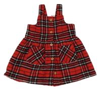 Červeno-čierno-biele kockované prepínaci vlnené šaty F&F