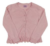 Svetloružový prepínaci sveter s madeirou F&F