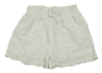 Biele madeiorové plátenné kraťasy Primark