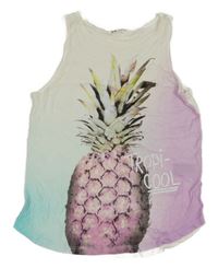 Bílo-modro-růžový top s ananasem H&M