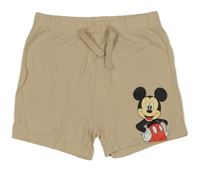 Béžové bavlnené kraťasy s Mickeym