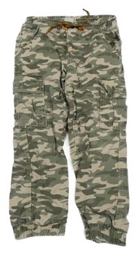 Kaki-béžové army cargo cuff podšité rifle Kiki&Koko