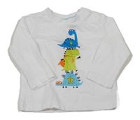 Bílé triko s dinosaury C&A