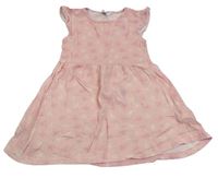 Svetloružové melírované šaty so srdiečkami a volánikmi PRIMARK