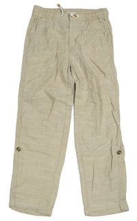 Béžové melírované chino rolovací kalhoty H&M