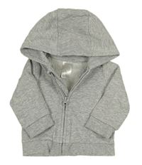 Šedá melírovaná propínací mikina s kapucí H&M