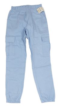 Svetlomodré cargo cuff nohavice