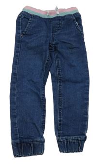 Tmavomodré cuff teplákové rifle s úpletovým pasem  impidimpi