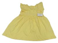 Nové - žlté šaty s madeirou a volánikmi Matalan