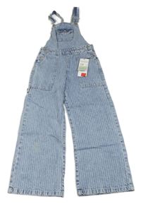Nové - světlemodro-bílé pruhované šisované riflové kalhoty Denim Co.