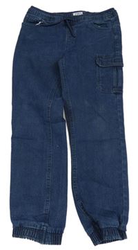 Tmavomodré cago cuff teplákové crop rifle L&D