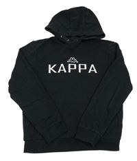 Čierna mikina s logom a kapucňou Kappa