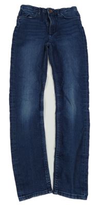 Modré super stretch skinny fit teplákové rifle H&M