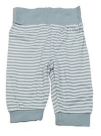 Modrošedo-biele pruhované tepláky PUSBLU