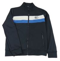 Tmavomodro-modro-bílá propínací sportovní mikina s míčem INDIAN BLUE JEANS