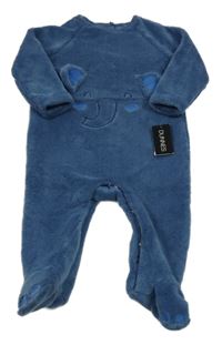 Nové - tmavomodrá plyšová kombinéza so sloníkem St. Bernard