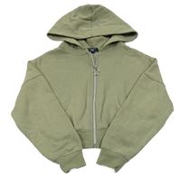 Khaki prepínaci crop mikina s kapucňou New Look