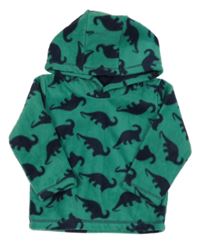 Zelená fleecová mikina s dinosaurami a kapucňou Matalan