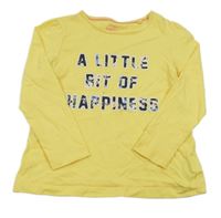 Žlté tričko s nápismi lupilu
