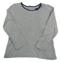 Sivo-tmavomodré melírované tričko s mašlou YD