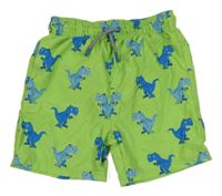 Zelené plážové kraťasy s dinosaury Topolino