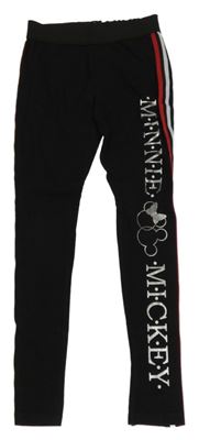 Čierne legíny s Minnie a Mickey a pruhmi PRIMARK
