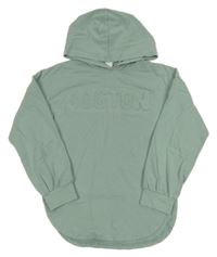 Olivovošedá mikina s 3D nápisom a kapucňou SHEIN