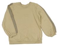 Béžová mikina s kockovaným pruhom George