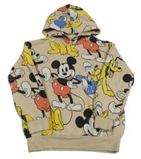 Béžová mikina s Mickey s kamarády a kapucí H&M